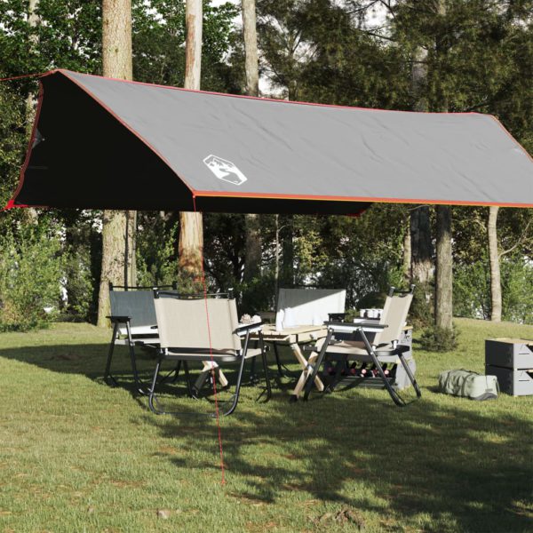 Campingpresenning grå og oransje 500×294 cm vanntett