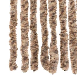 Fluegardin beige og mørkebrun 100×220 cm chenille