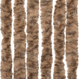 Fluegardin beige og mørkebrun 100×220 cm chenille