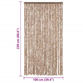 Fluegardin beige og mørkebrun 100×220 cm chenille