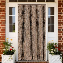 Fluegardin beige og mørkebrun 100×220 cm chenille