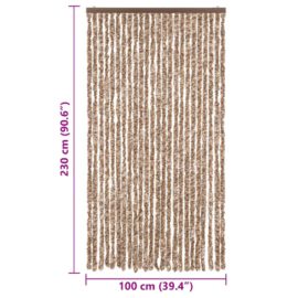 Fluegardin beige og mørkebrun 100×230 cm chenille