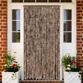 Fluegardin beige og mørkebrun 100×230 cm chenille