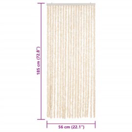 Fluegardin beige og hvit 56×185 cm chenille