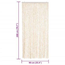 Fluegardin beige og hvit 90×200 cm chenille