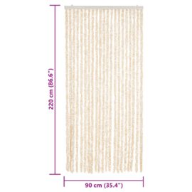 Fluegardin beige og hvit 90×220 cm chenille