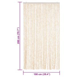 Fluegardin beige og hvit 100×200 cm chenille