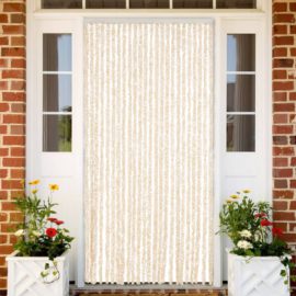 Fluegardin beige og hvit 100×200 cm chenille