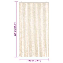 Fluegardin beige og hvit 100×220 cm chenille