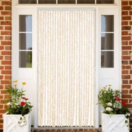 Fluegardin beige og hvit 100×220 cm chenille