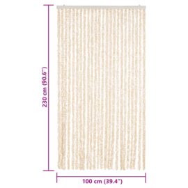 Fluegardin beige og hvit 100×230 cm chenille