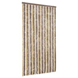 Fluegardin mørkebrun og beige 100×220 cm chenille