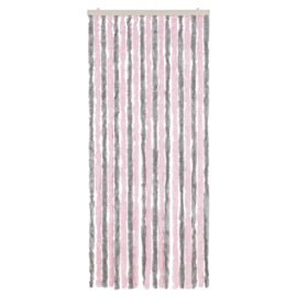 Fluegardin sølvgrå og rosa 56×200 cm chenille