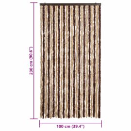 Fluegardin beige og lysebrun 100×230 cm chenille