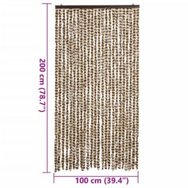 Fluegardin beige og brun 100×200 cm chenille