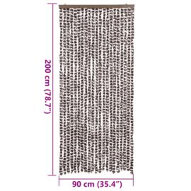 Fluegardin brun og hvit 90×200 cm chenille