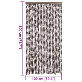 Fluegardin brun og hvit 100×200 cm chenille