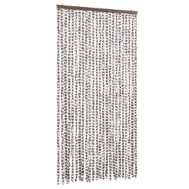 Fluegardin gråbrun og hvit 100×200 cm chenille