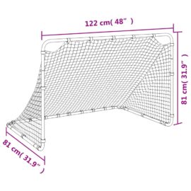 Fotballmål hvit 122x81x81 cm stål