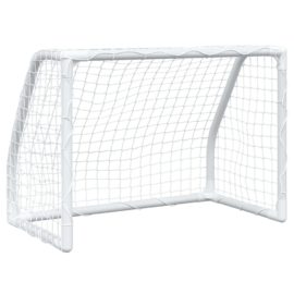 Fotballmål for barn 2 stk med ball hvit 64x35x48 cm metall