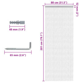 Fluenett med kjede 80×201 cm aluminium